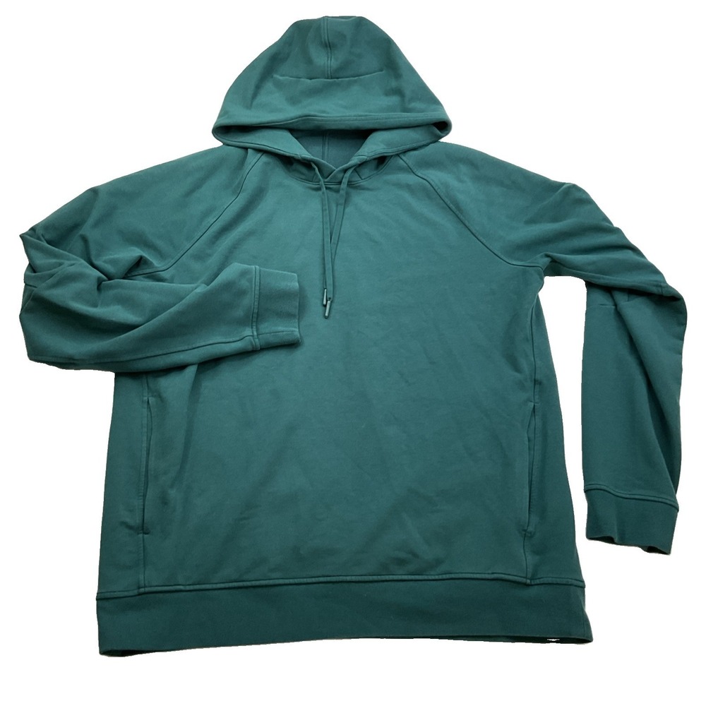 Lululemon Mens City Sweat Pullover Hoodie Green Sz L LM3AUPS Raglan Activewear - Picture 2 of 7